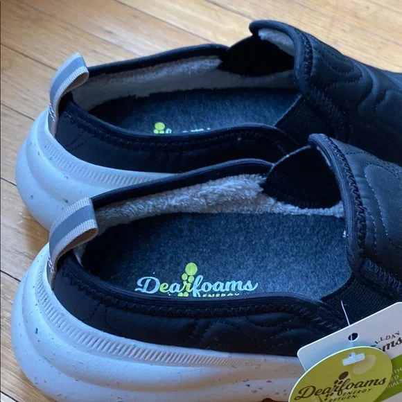 Dearfoam Findlay ReGrind Black Quilted Slip-On Shoes new - Picture 5 of 12